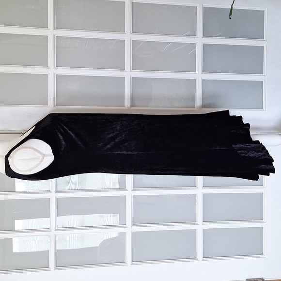 Vintage CDC Petite Velvet High Low Flounce Hem Dress - Picture 3 of 11